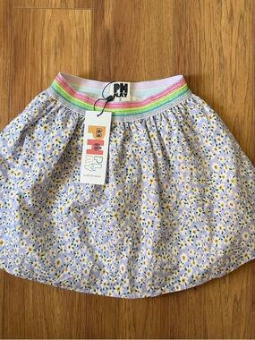 Petite Hailey Floral print Skirt with Rainbow Elastic Waistband NWT